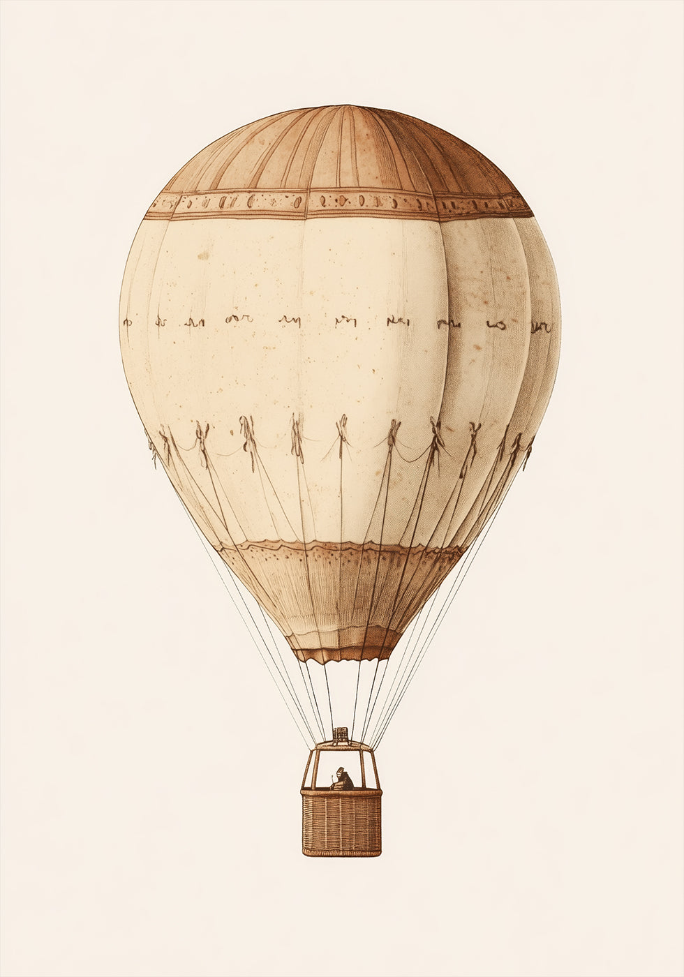 Vintage-Luftballon, Sepia-Reise-Abenteuer-Poster – Posterbox.dk