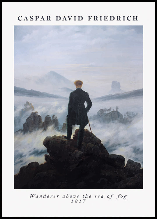Wanderer über dem Nebelmeer Caspar David Friedrich, 1817 Poster - Posterbox.dk