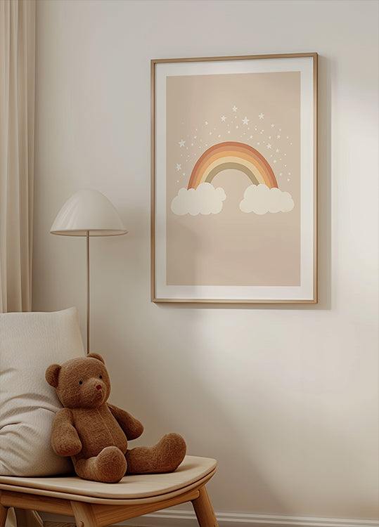 Warmer Regenbogen und Sterne Poster - Posterbox.dk