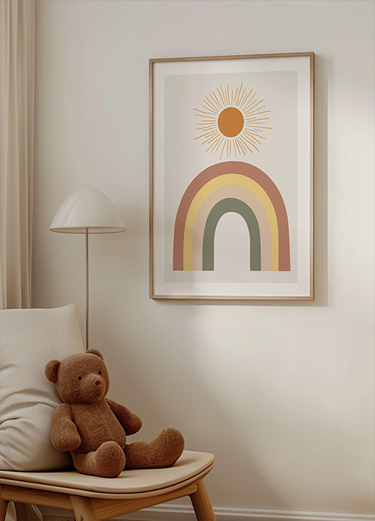 Warmer Regenbogen und Sonnenstrahl Poster - Posterbox.dk
