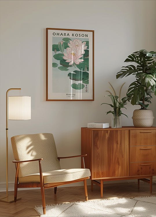 Seerose, japanischer Holzschnitt von Ohara Koson Poster - Posterbox.dk