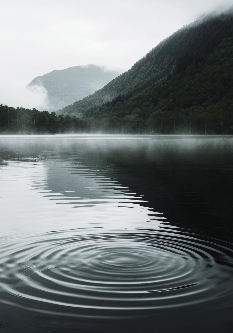 Wasserwellen im Bergsee Poster - Posterbox.dk
