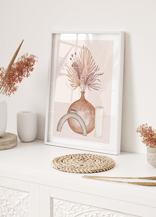 Aquarell-Herbst-Trockenstrauß-Poster - Posterbox.dk