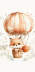 Aquarell-Babyfuchs auf einem Ballon-Poster - Posterbox.dk