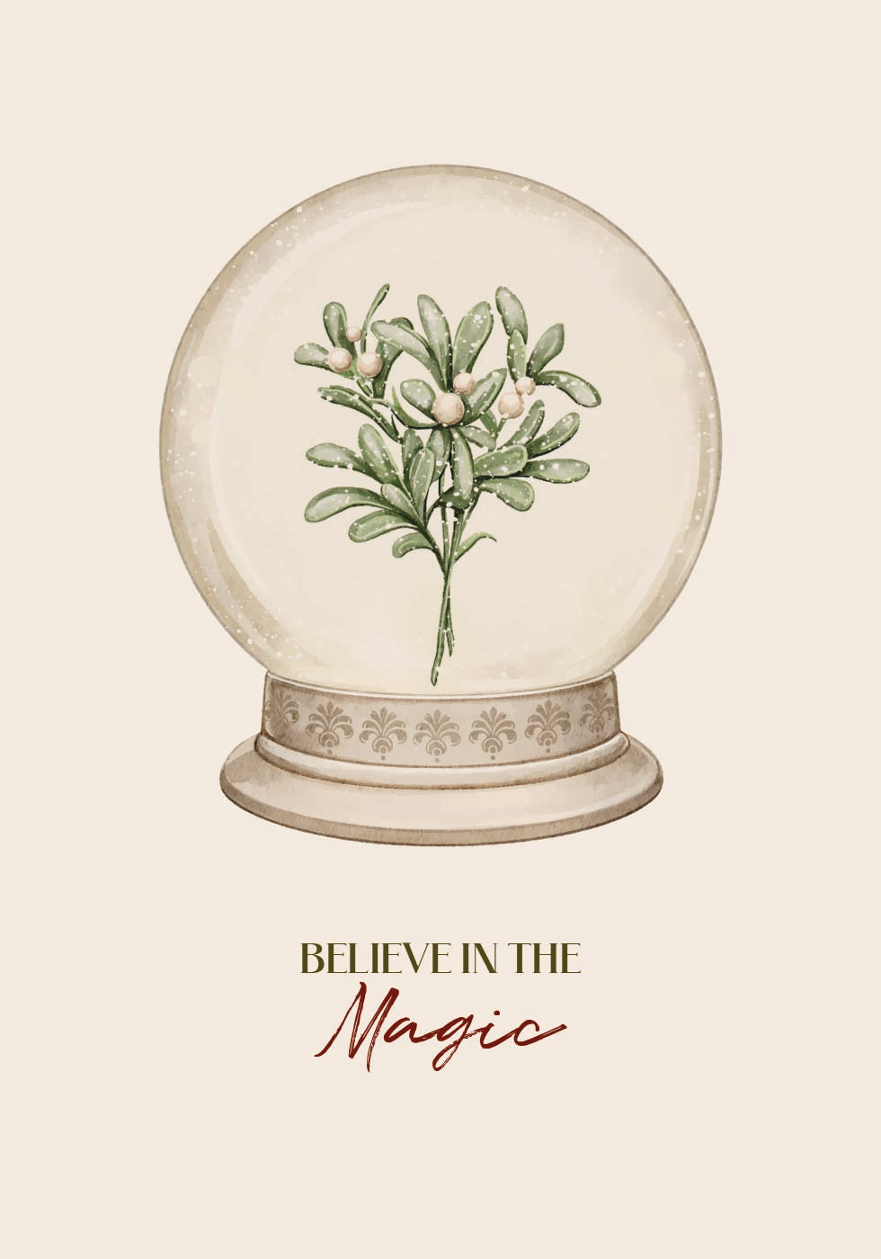 eine Schneekugel mit Blumen darin