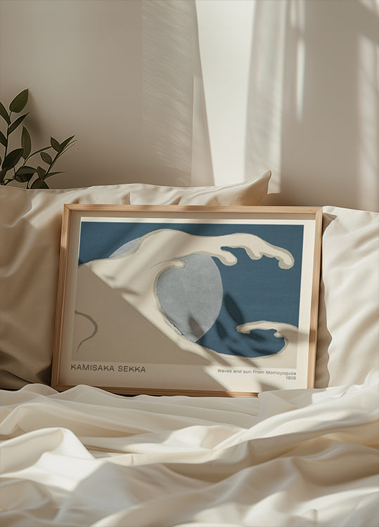 Wellen und Sonne aus Momoyogusa, 1909, Kamisaka Sekka Poster - Posterbox.dk