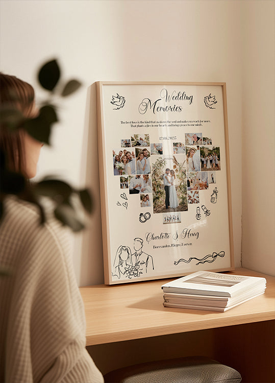 Wedding Memories Photo Collage Plakat - Posterbox