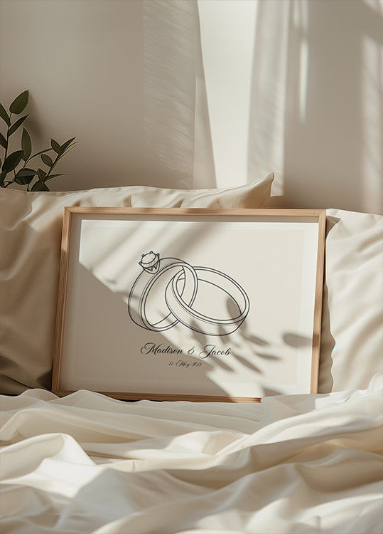 Hochzeitsringe personalisiertes Poster - Posterbox.dk