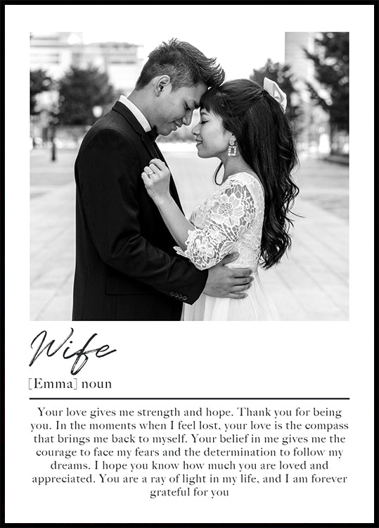 Personalisiertes Ehefrau-Poster - Posterbox.dk
