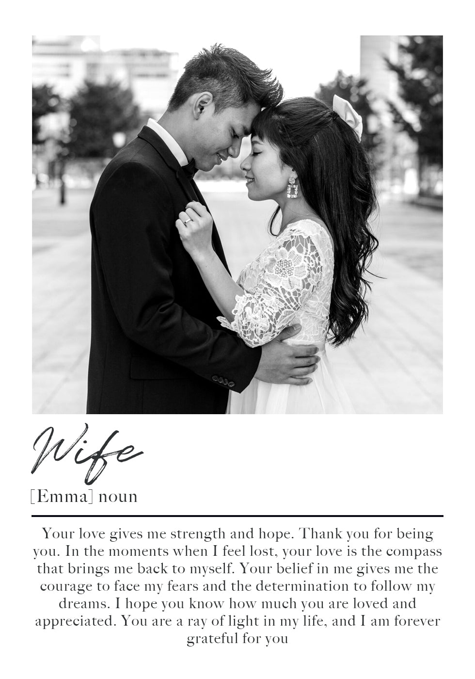 Personalisiertes Ehefrau-Poster - Posterbox.dk