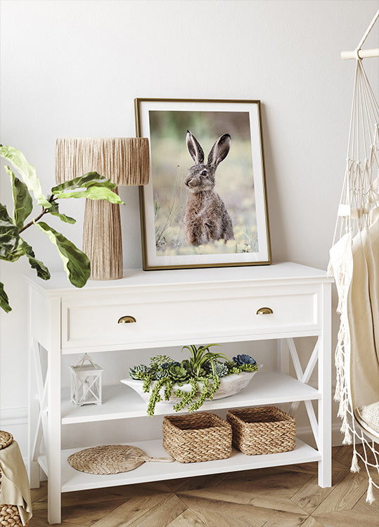 Wildes Hasen-Nahaufnahme-Naturposter - Posterbox.dk