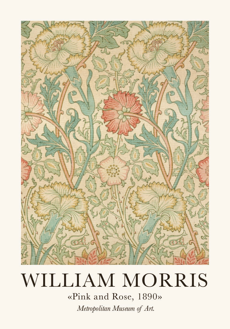 William Morris Pink and Rose Poster - Posterbox.dk
