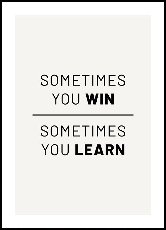 Win and Learn-Poster - Posterbox.dk