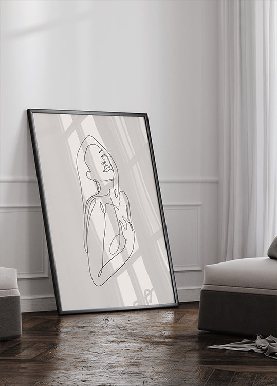 Frau im Line-Art-Poster - Posterbox.dk