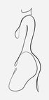 eine Strichzeichnung des Rückens einer Frau