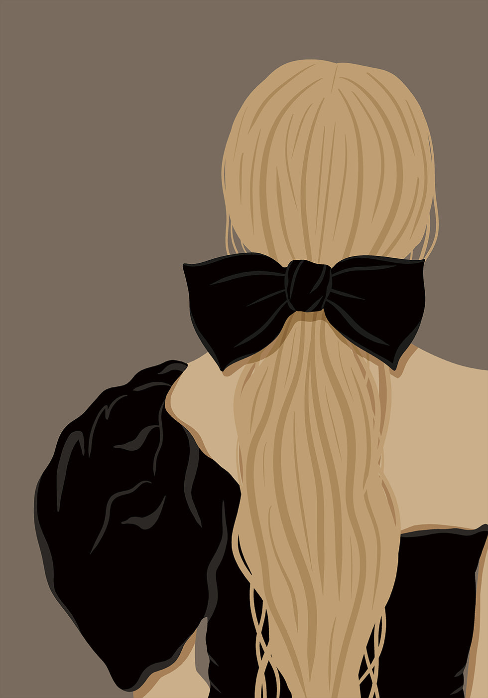 Frau mit schwarzer Schleife Poster - Posterbox.dk