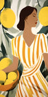 Frau mit Zitronen, modernes mediterranes Poster - Posterbox.dk