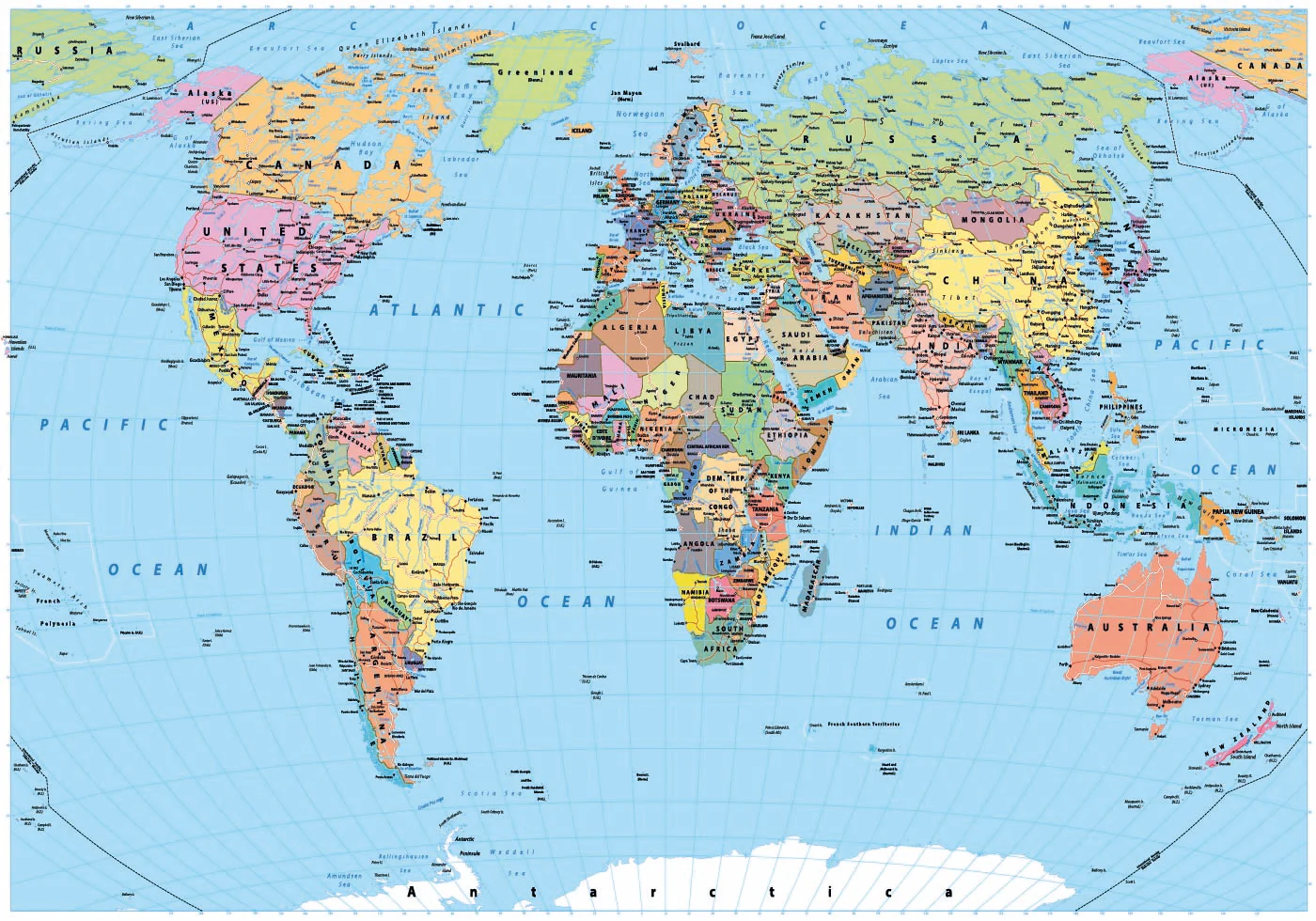 Weltkarten-Poster - Posterbox.dk