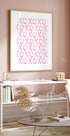 XOXO Pink Pattern Poster - Posterbox.dk