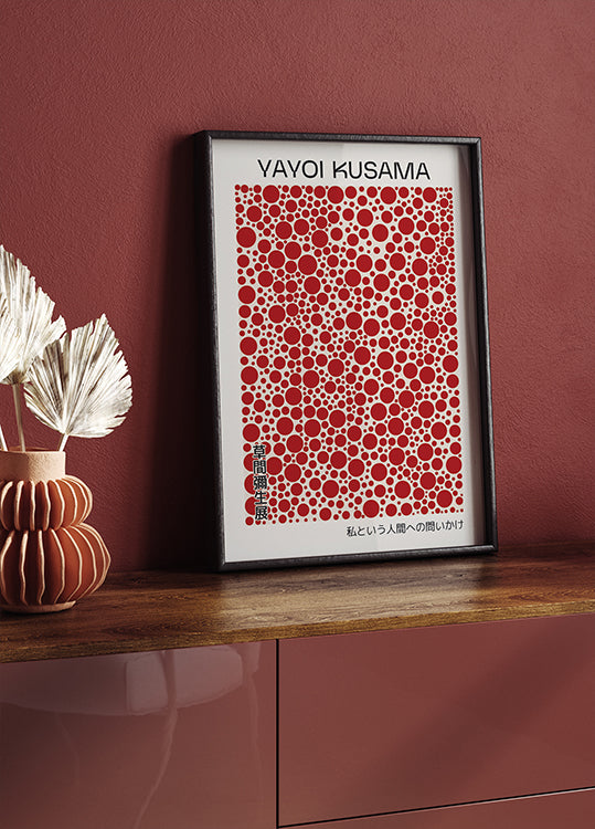 Yayoi Kusama, Red Dots zeitgenössisches Kunstplakat - Posterbox.dk