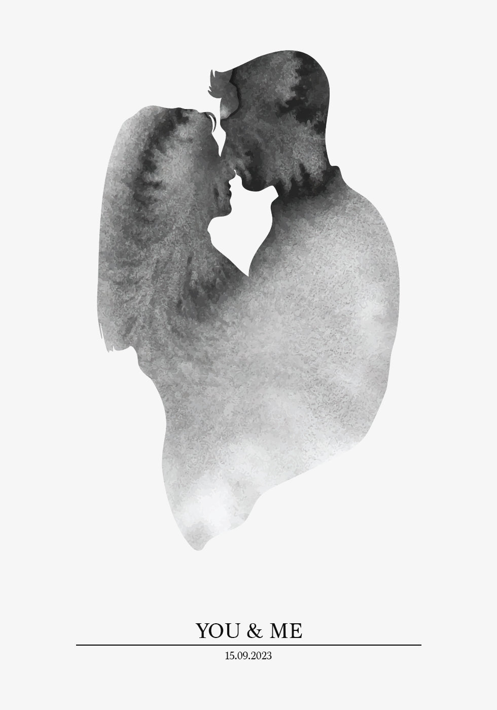 Du und ich, romantisches Aquarellpaar Poster - Posterbox.dk