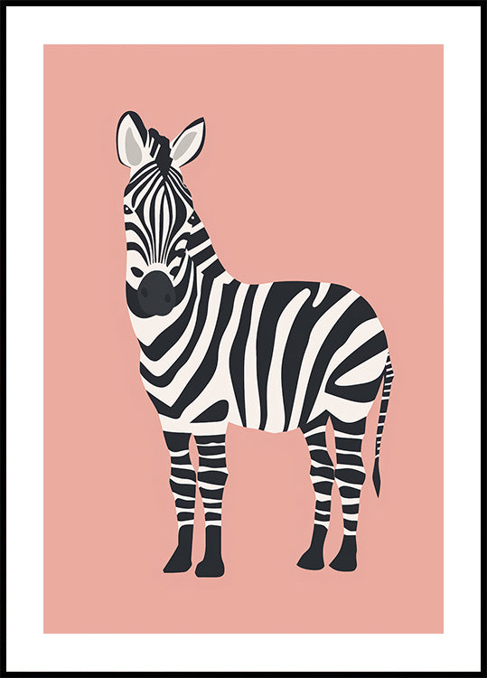 Zebra-Illustrationsposter - Posterbox.dk