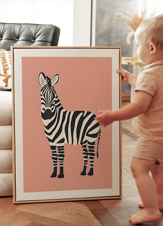 Zebra-Illustrationsposter - Posterbox.dk