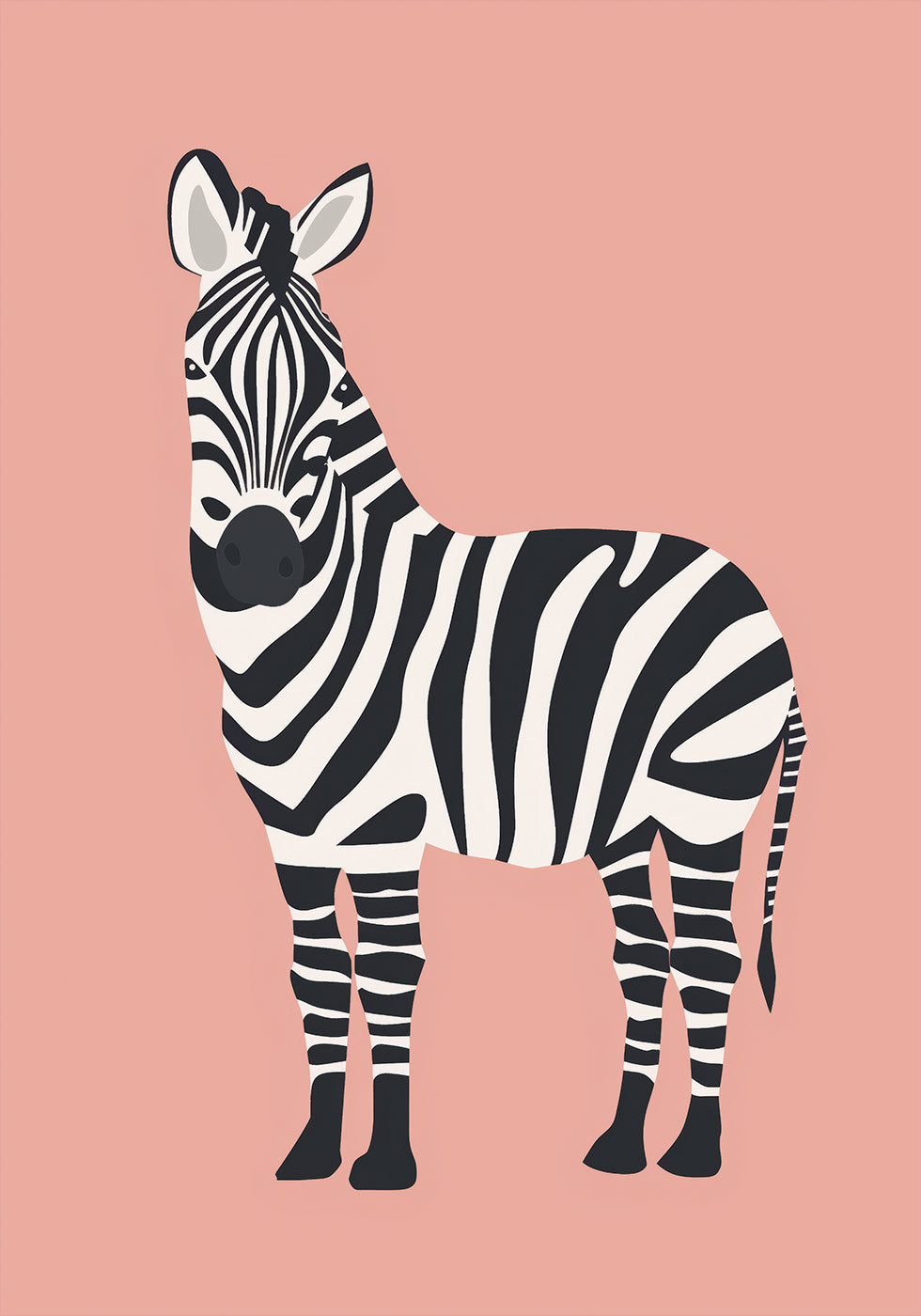 Zebra-Illustrationsposter - Posterbox.dk