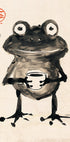 Zen-Frosch mit Tee, japanisches Tuschekunstposter - Posterbox.dk