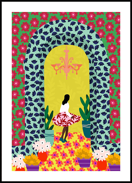 Floral Portal Girl - Posterbox