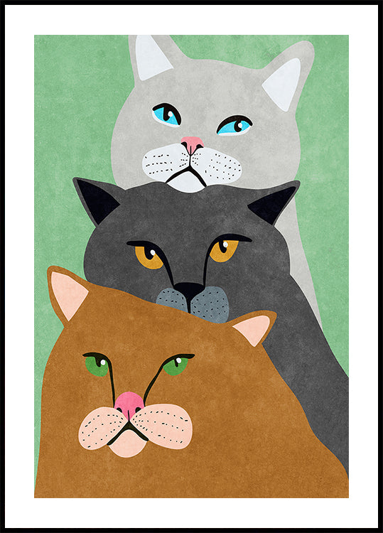 Cat Trio Plakat - Posterbox