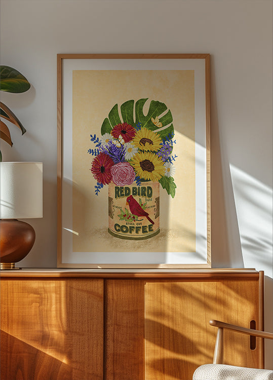 Flowers In a Vintage Coffee Can Plakat - Posterbox
