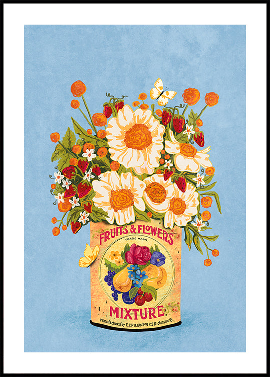 Flowers In a Vintage Tea Can - Posterbox