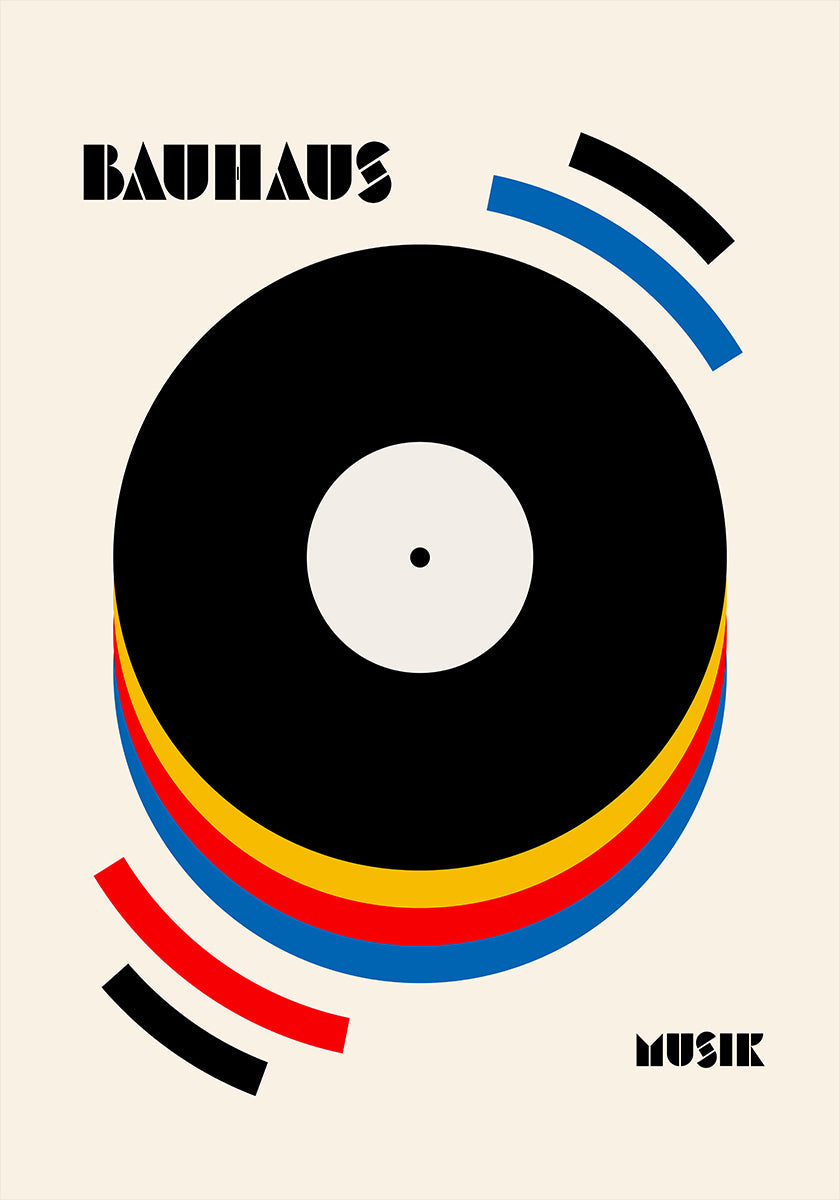 Bauhaus Musik Retro Illustration Plakat - Posterbox