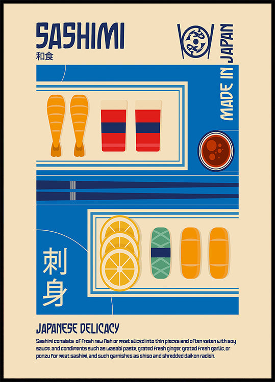 Sashimi Japanese Food Print Plakat - Posterbox