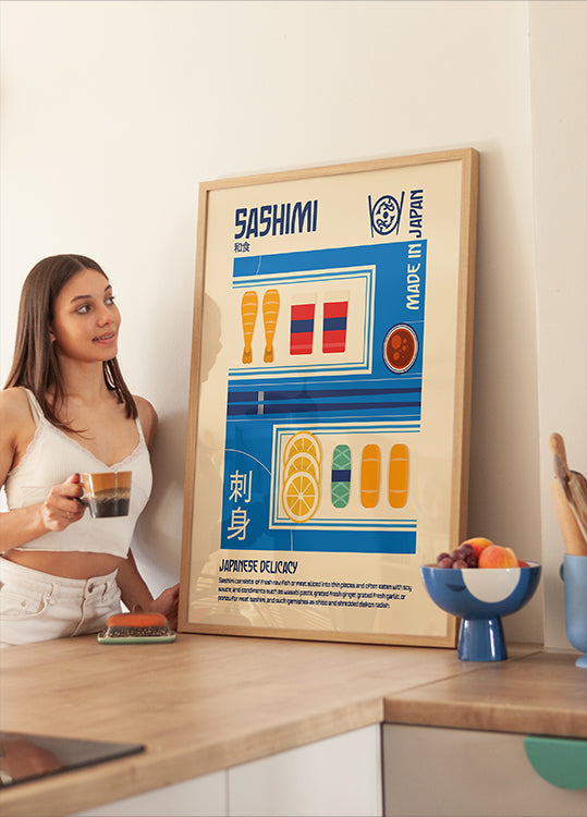 Sashimi Japanese Food Print Plakat - Posterbox