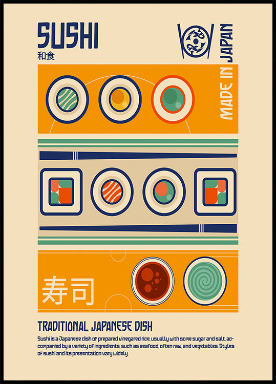 Sushi Japanese Food Print Plakat - Posterbox
