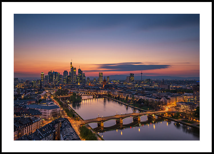 Frankfurt Skyline at sunset - Posterbox