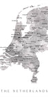 Gray map of the Netherlands Plakat - Posterbox