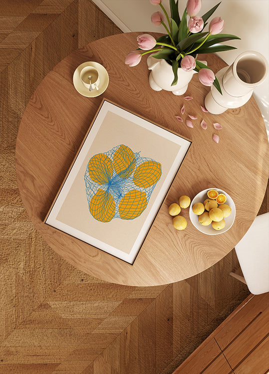 Five Lemons In a Net Bag  Plakat - Posterbox