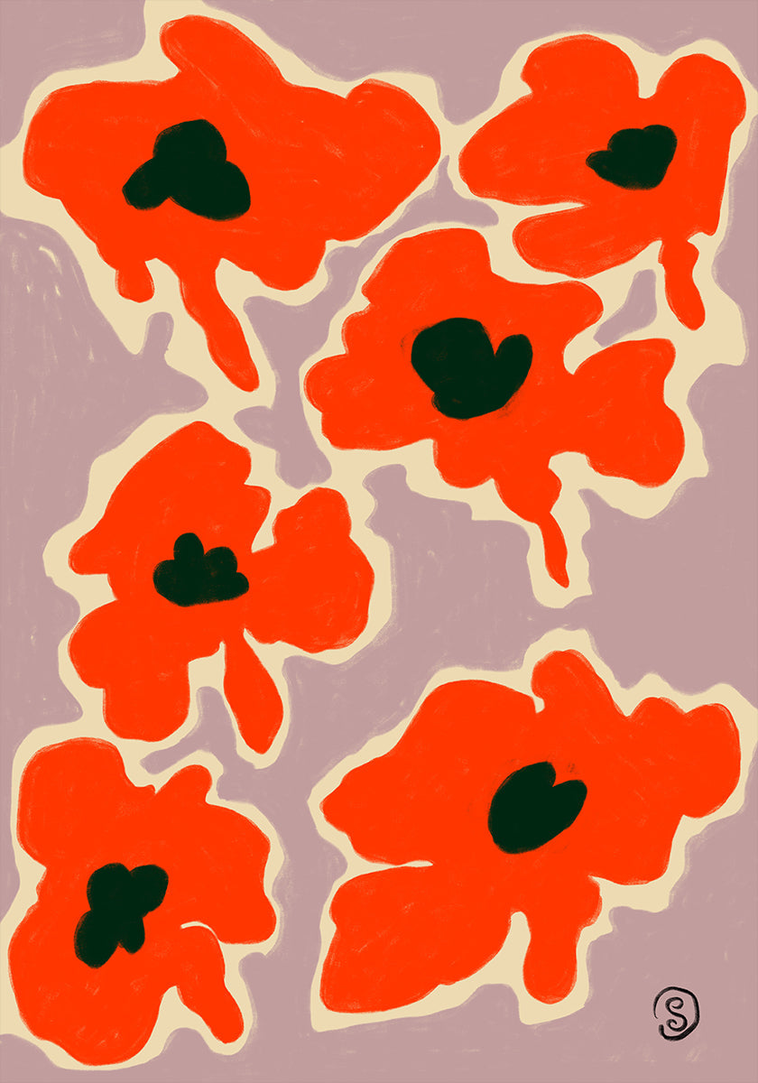 Vibrant Poppy Flowers - Posterbox