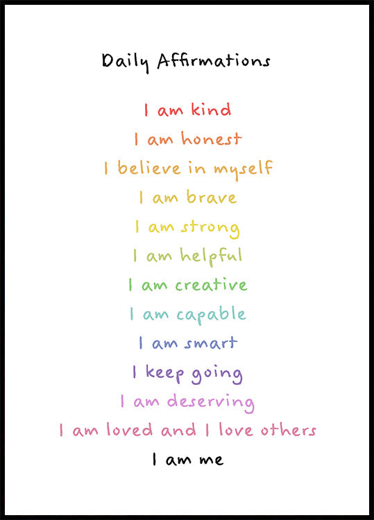 Children's affirmations emotions print 3 Plakat - Posterbox