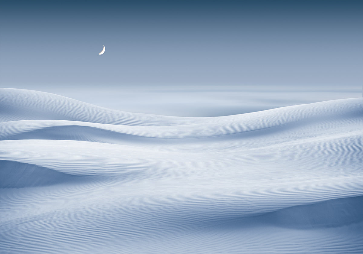 Moonlit Snow Waves Plakat - Posterbox