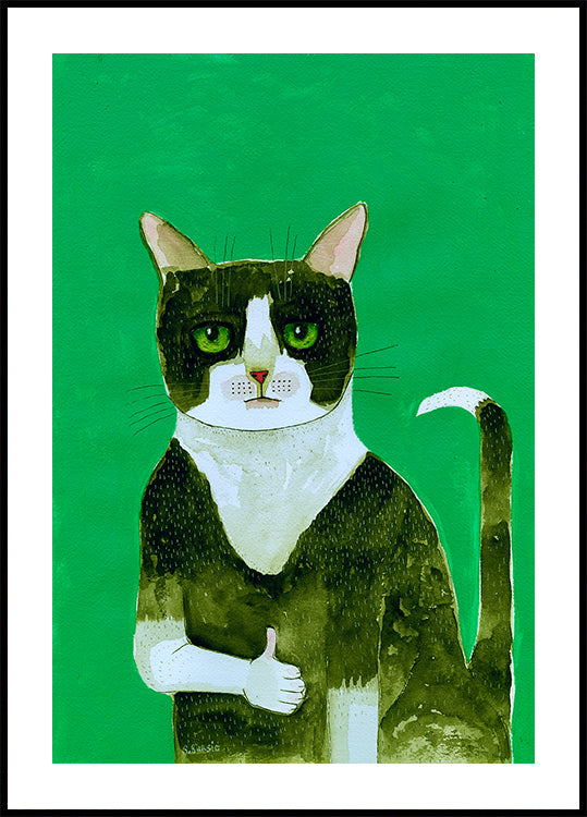 Tuxedo Cat Thumbs Up - Posterbox