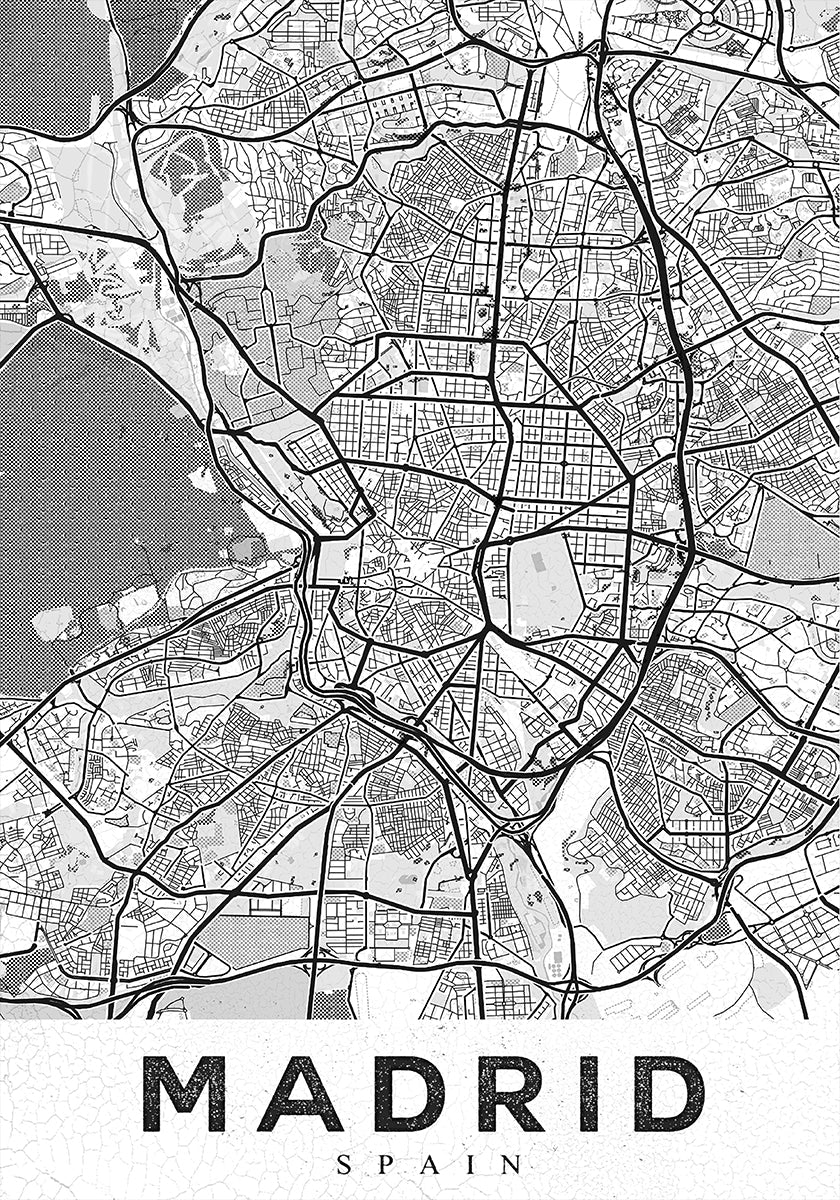 Madrid White Poster - Posterbox