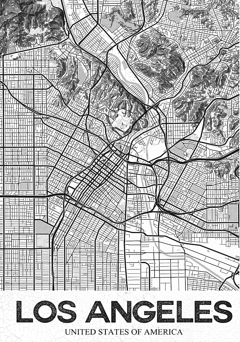 Los Angeles White Plakat - Posterbox