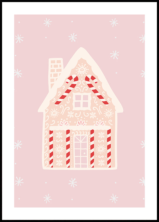 Pink Gingerbread House Plakat - Posterbox