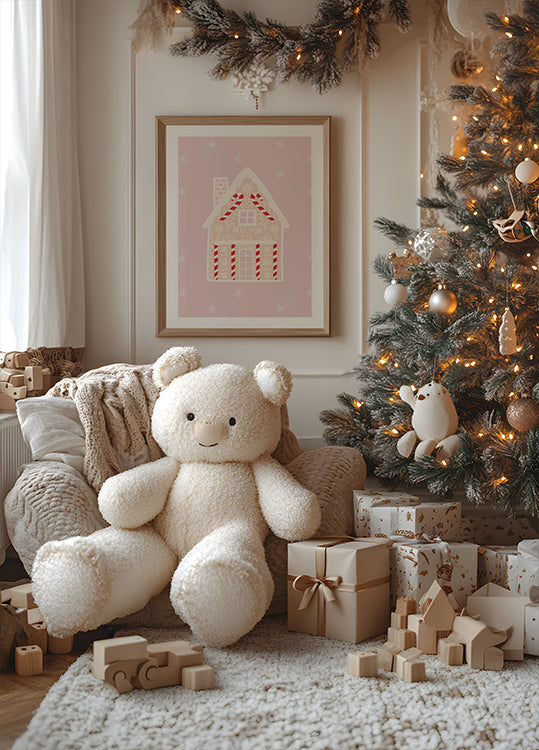 Pink Gingerbread House Plakat - Posterbox