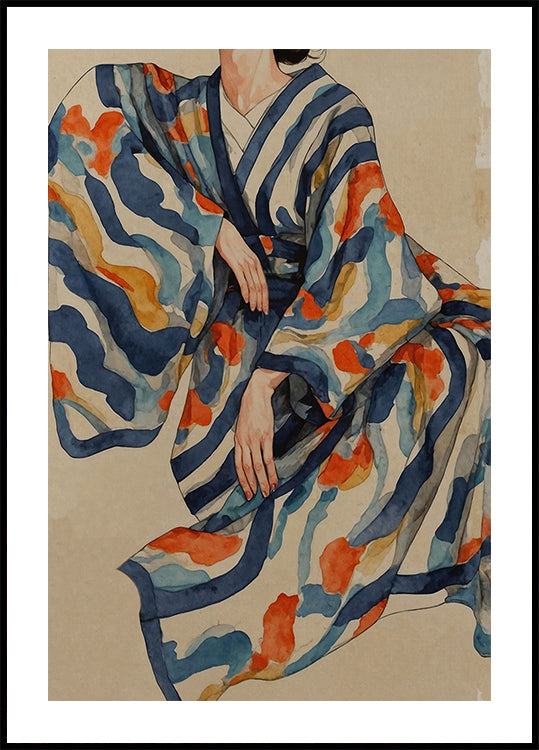 Flowing Kimono Patterns - Posterbox
