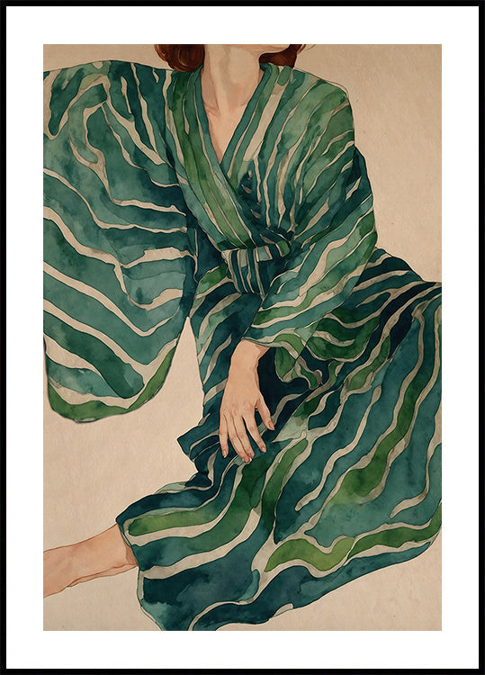 Green Kimono Flow - Posterbox